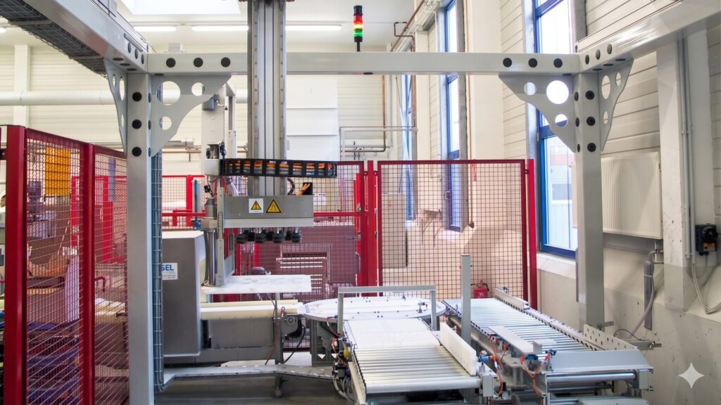 EUROline Portalpalettierer in einer Fabrik